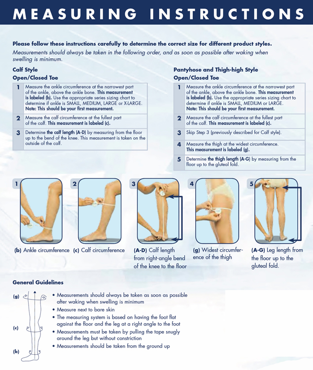 Charm King Compression Socks Size Chart